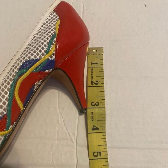 CARLOS FALCHI For Neiman Marcus Women’s Open Weave Multicolored Heels 6.5N - Picture 5 of 8